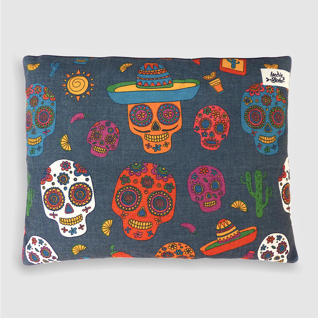 Indie Boho - Mexican Sculls Dog Bed