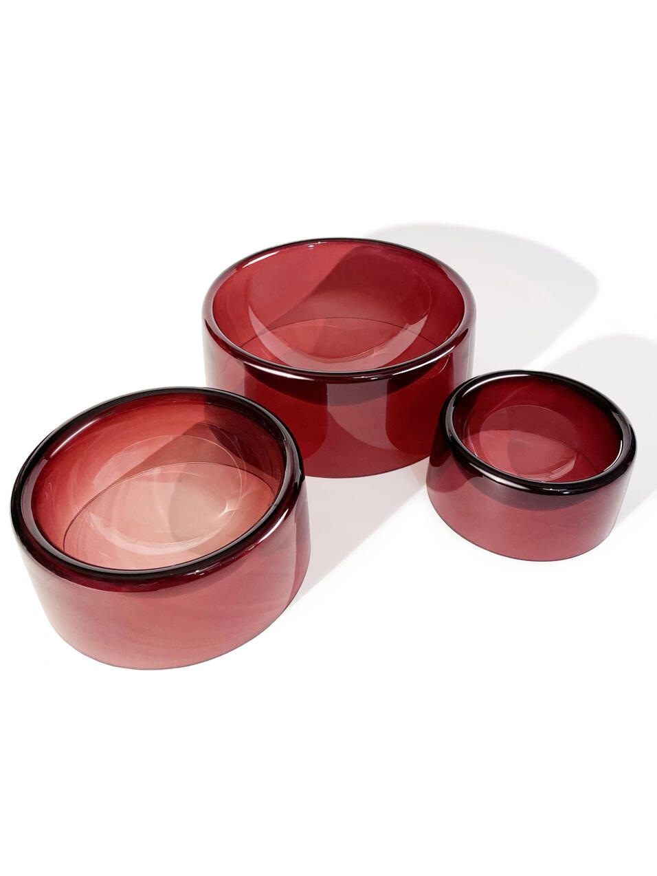 Mr. Dog New York - Hand Blow Glass Dog Bowl Aubergine