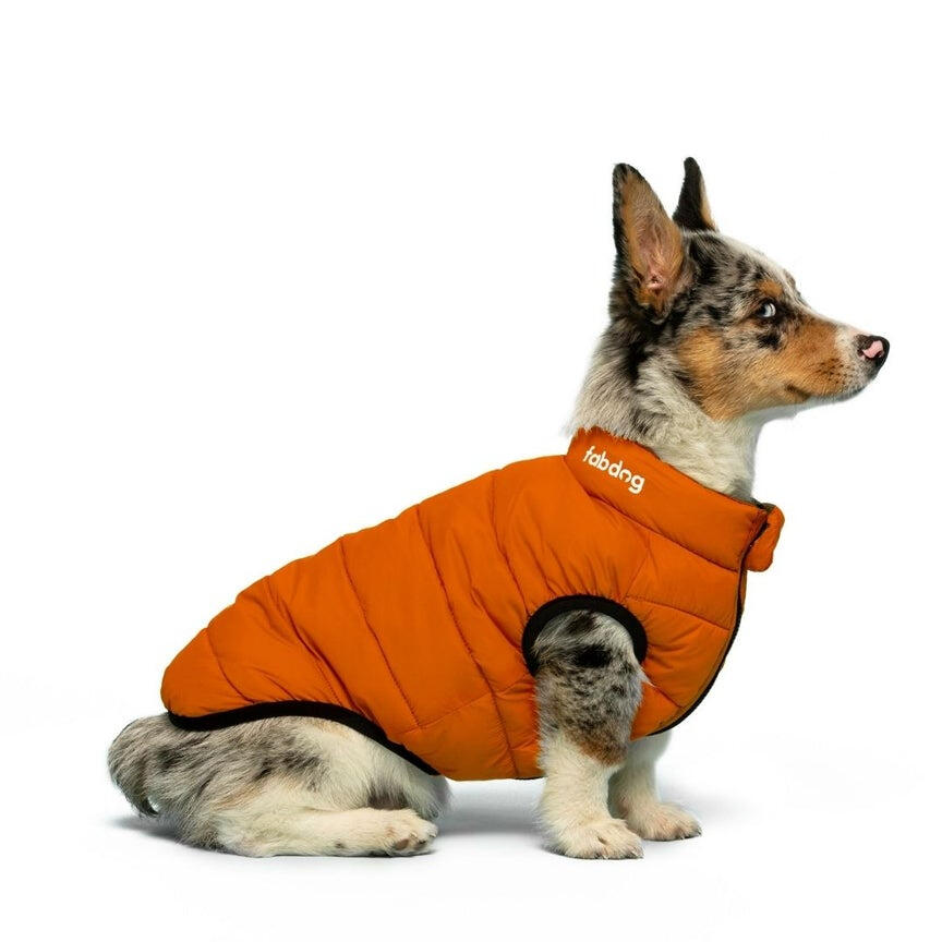 Fabdog - Olive & Orange Pack N' Go Reversible Puffer